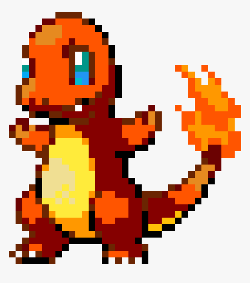 Charmander Pikachu Gif Pokémon Pixel Art - Pixel Art Pokemon Charmander, HD Png Download, Free Download