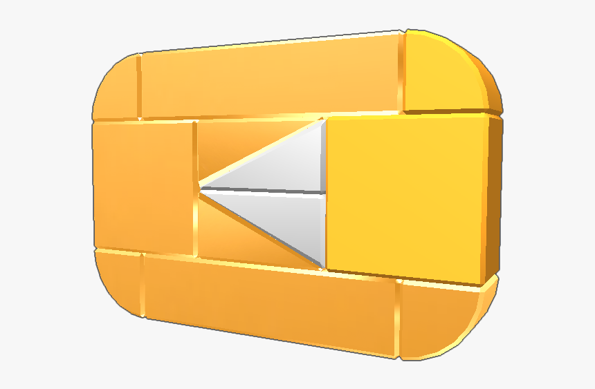 Gold Play Button Transparent Background - Transparent Golden Play Button, HD Png Download, Free Download