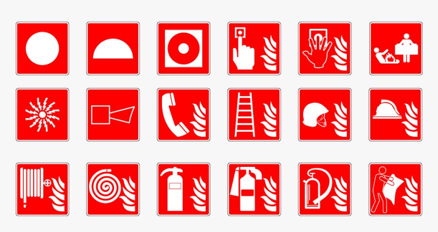 Red Fire Safety Signs, HD Png Download, Free Download