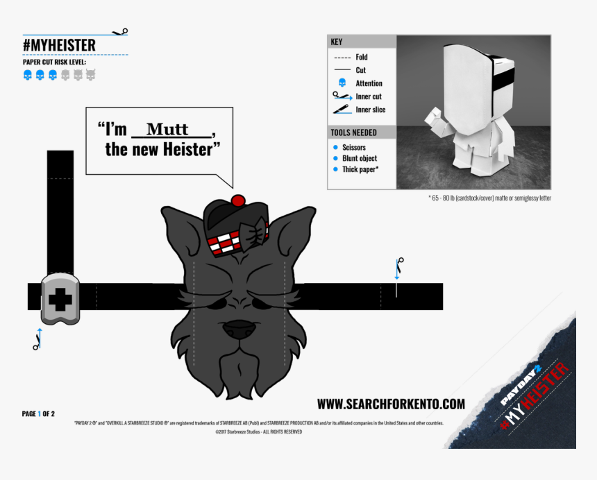 Fold Your Own Paperheister - Paper Gang Payday 2, HD Png Download, Free Download