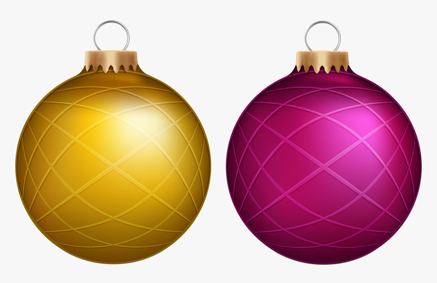 Yellow And Pink Christmas Balls Png Clip Art, Transparent Png, Free Download
