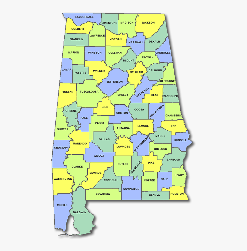 Alabama County Map - Map Of Alabama Counties, HD Png Download, Free Download