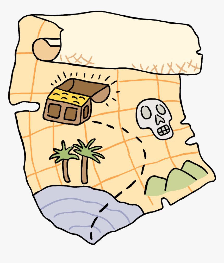 Vector Illustration Of Pirate Treasure Map Shows Location - Treasure Hunt Clip Art, HD Png Download, Free Download