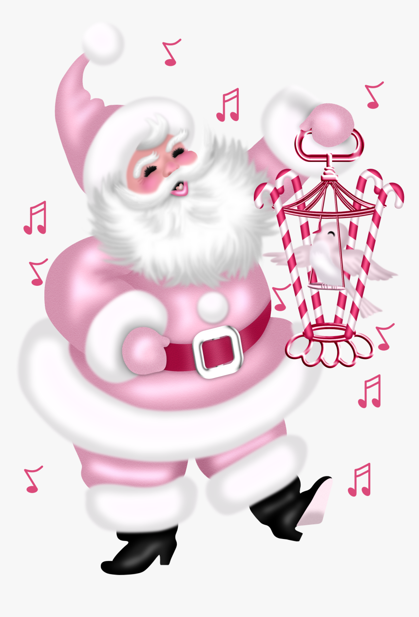 Merry Christmas Pink - Santa Claus Color Rosa, HD Png Download, Free Download