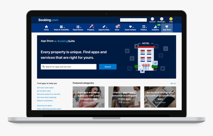 Laptop With A Screengrab Of The App Store Product - Bookingsuite App Store, HD Png Download, Free Download