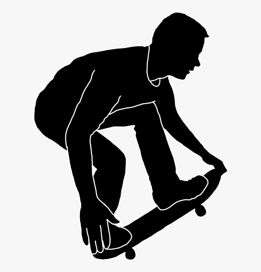 Skateboard Clip Art Silhouette - Transparent Background Skateboard Clipart Png, Png Download, Free Download