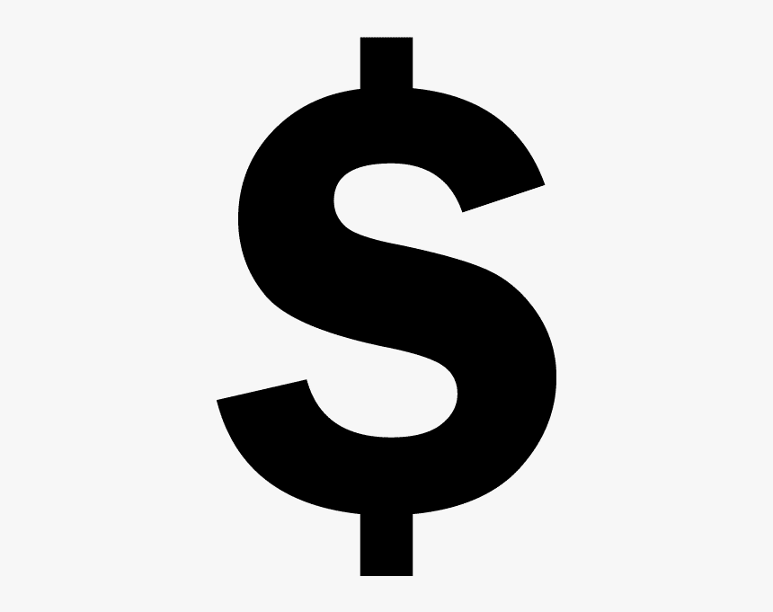 Clip Art Black Sign For - Dollar Sign Symbol Png, Transparent Png, Free Download