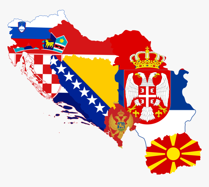 Former Yugoslavia Flag Map - Ex Yu, HD Png Download, Free Download