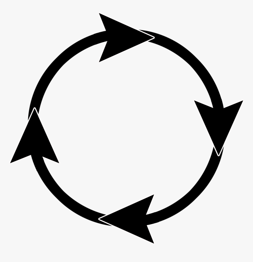 Black Curved Arrow Frame - Circle With Arrows Png, Transparent Png, Free Download