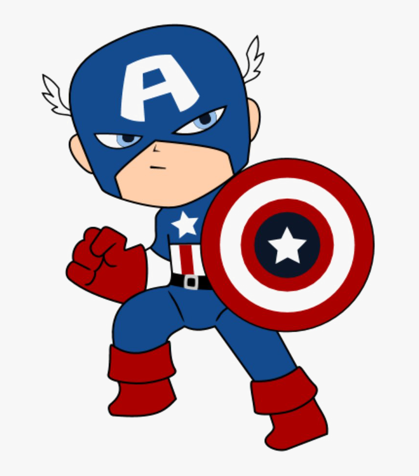 Cute Captain America Clipart, HD Png Download - kindpng.
