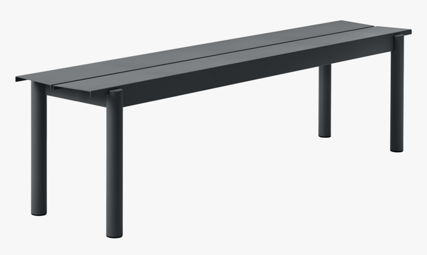 Linear Bench Steel Black 170cm Muuto - Muuto Linear Steel Bench, HD Png Download, Free Download