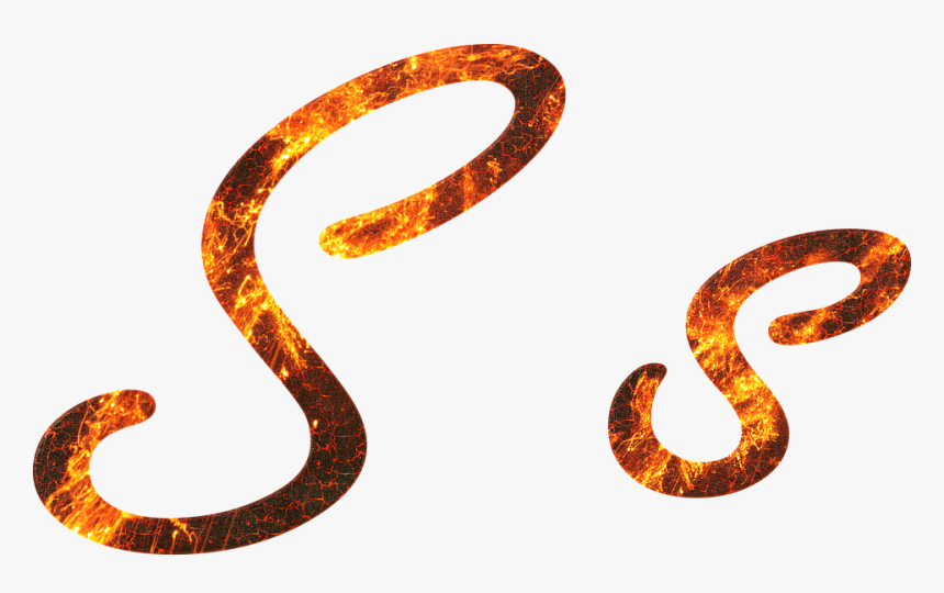 Letter, S, Fire, Embers, Lava, Font, Write, Type, Fonts - Different Types Of Letter S, HD Png Download, Free Download