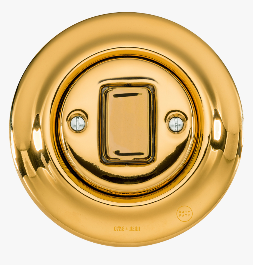 Porcelain Wall Switch Gold Fat Button - Retro Lichtschalter, HD Png Download, Free Download