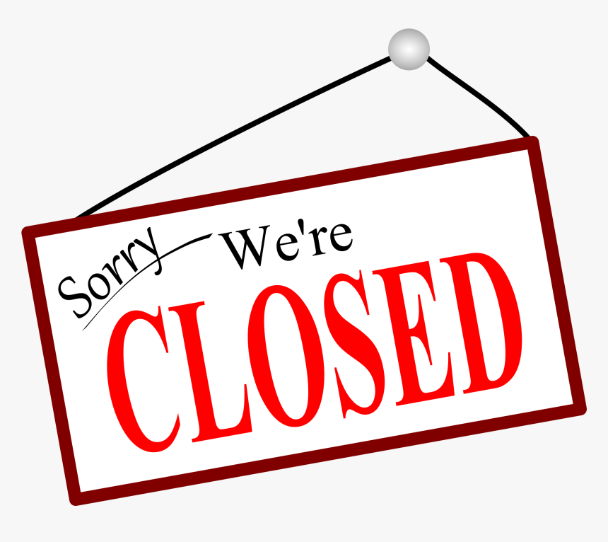 Sorry We"re Closed Door Sign Clip Arts - Sorry We Re Closed Png, Transparent Png, Free Download