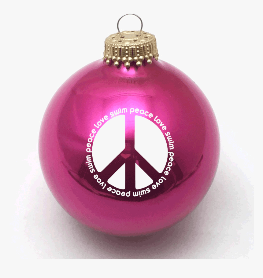 Peace Love Swim Christmas Ornament - Not Colored Christmas Balls, HD Png Download, Free Download