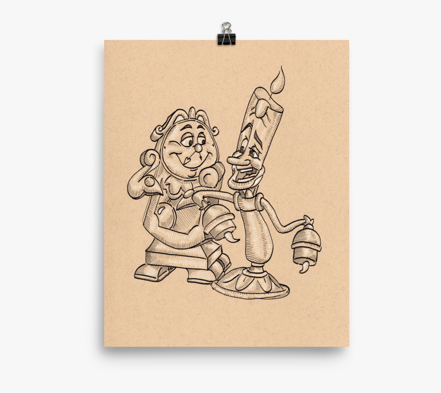Lumière And Cogsworth Art Print, HD Png Download, Free Download