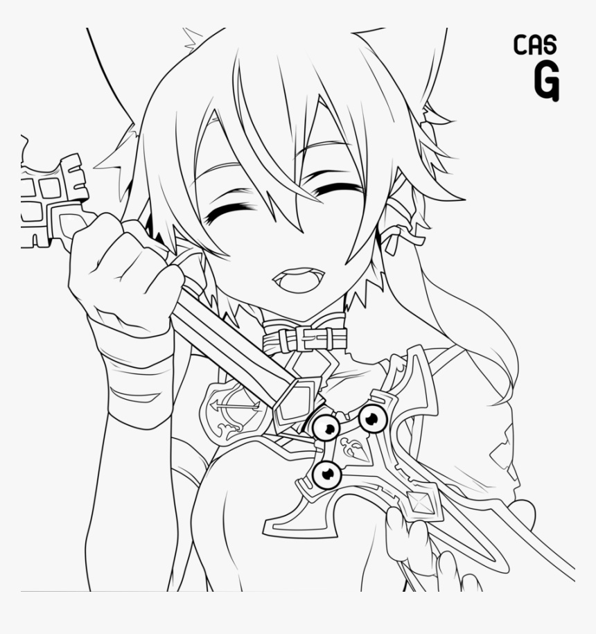 Sword Art Online Coloring Pages Free, HD Png Download   kindpng