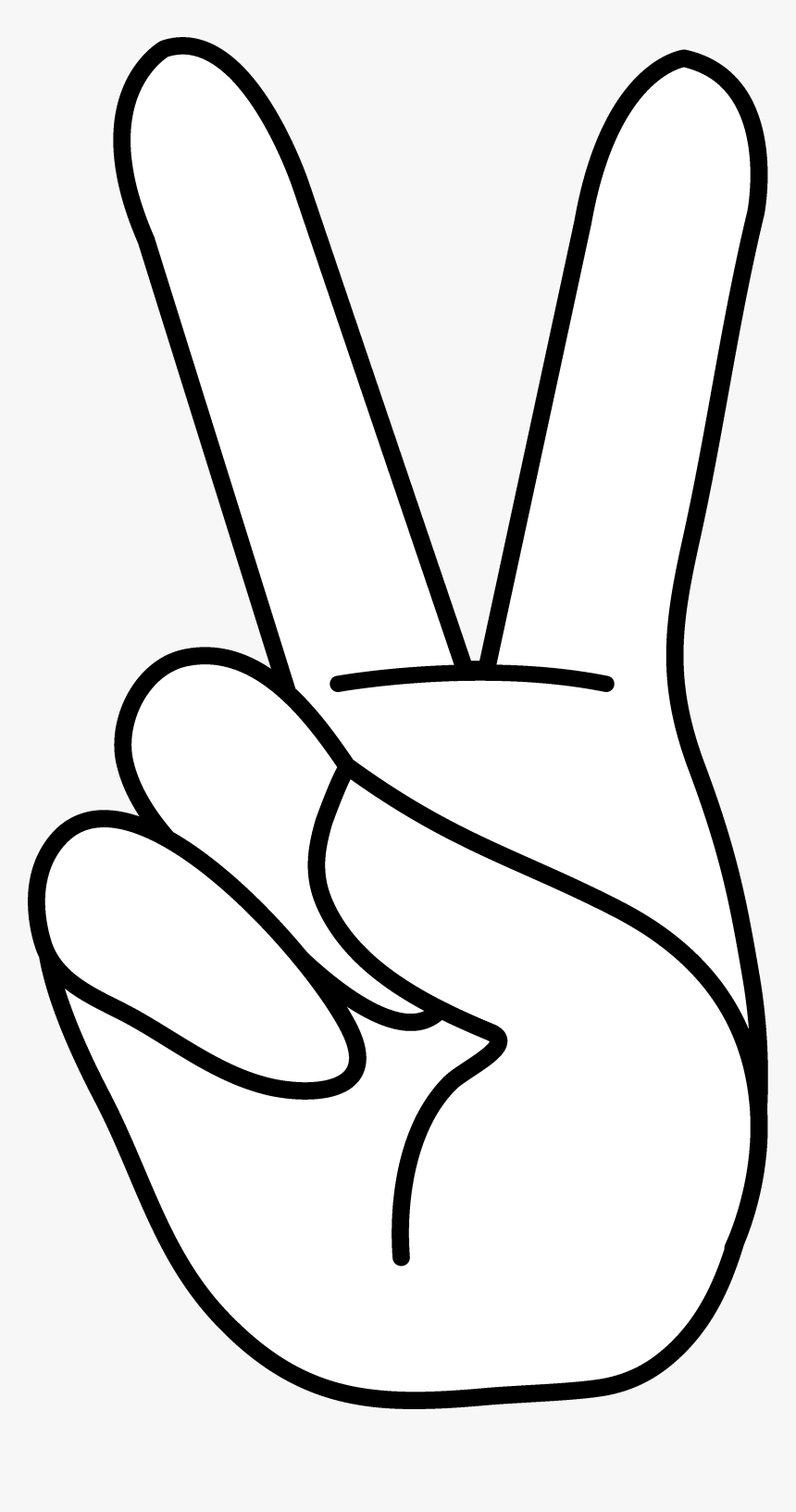 Hand Peace Sign Clipart, HD Png Download, Free Download