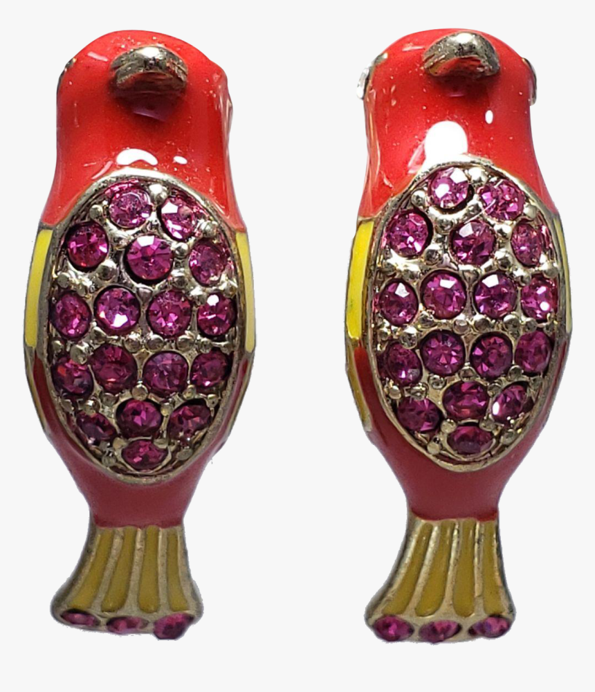 Vintage Rhinestones Enamel Bird Stud Earrings, HD Png Download, Free Download