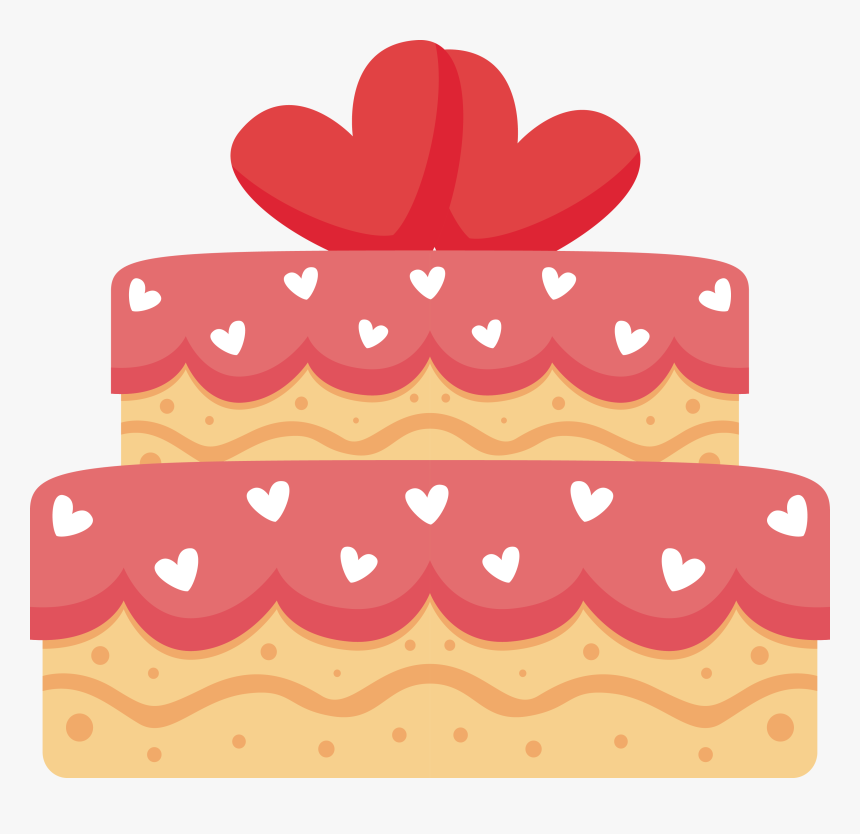 Red Clipart Birthday Cake - Birthday Love Cake Cartoon, HD Png Download, Free Download