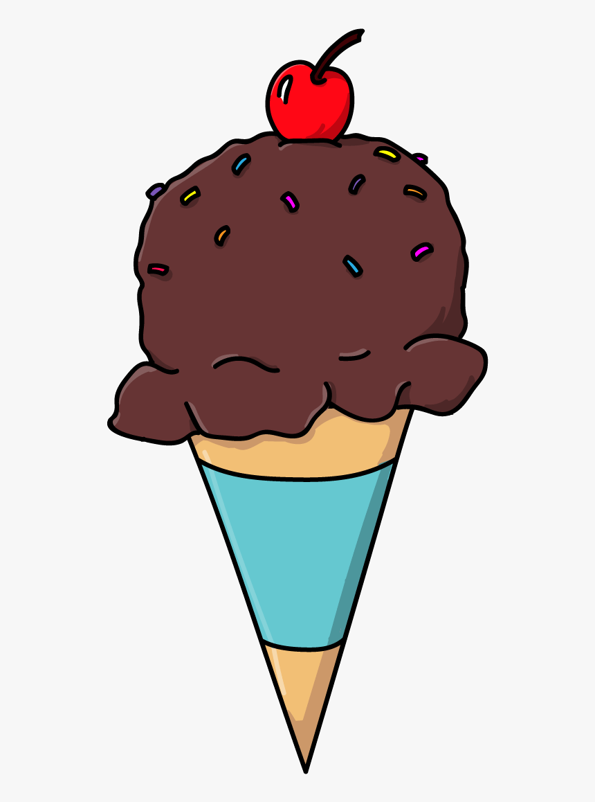 Chocolate Ice Cream Cone By Talking Dog - Chocolate Ice Cream Cone Clip Art, HD Png Download, Free Download