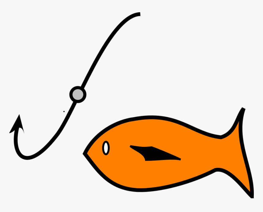 Fish, Fishing, Hook, Bait, Catch, Sport, Lure, Tackle - Fish On Hook Clipart, HD Png Download, Free Download