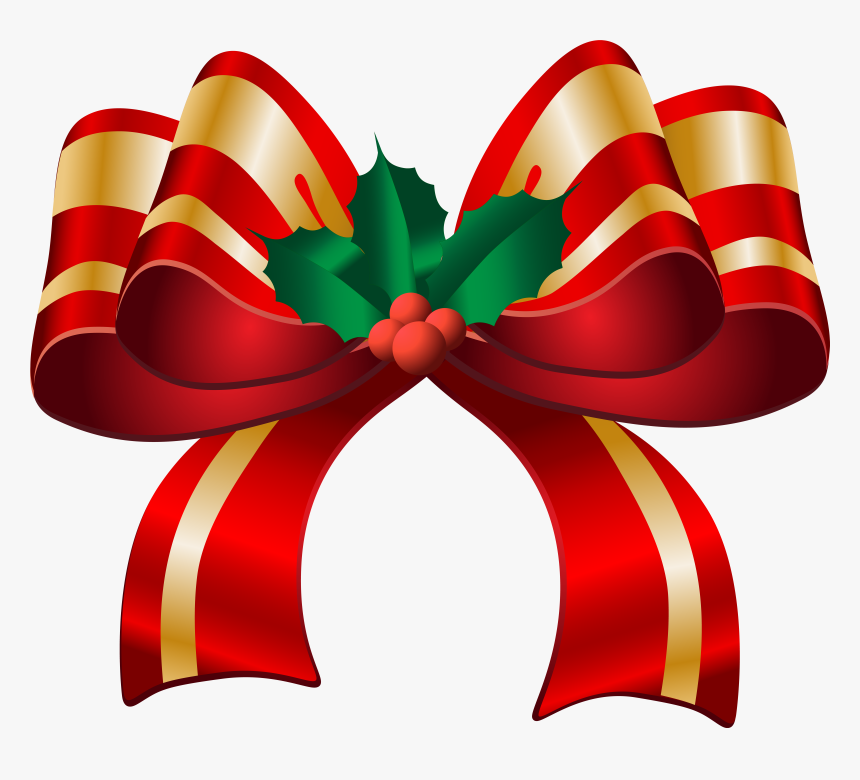 Christmas Red Bow Transparent Png Clip Art Image, Png Download, Free Download