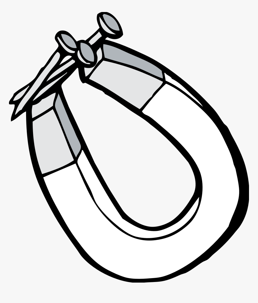 Horseshoe - Clipart - Black - And - White - Magnetic Black And White, HD Png Download, Free Download