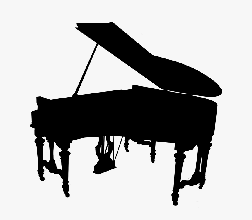Fortepiano Spinet Musical Keyboard Square Piano - Piano Silhouette Transparent, HD Png Download, Free Download