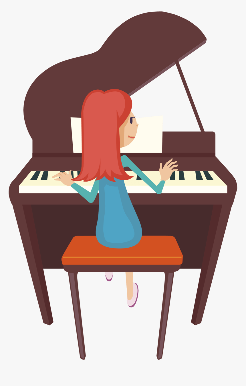 Piano Cartoon Clipart - Playing The Piano Clipart, HD Png Download, Free Download