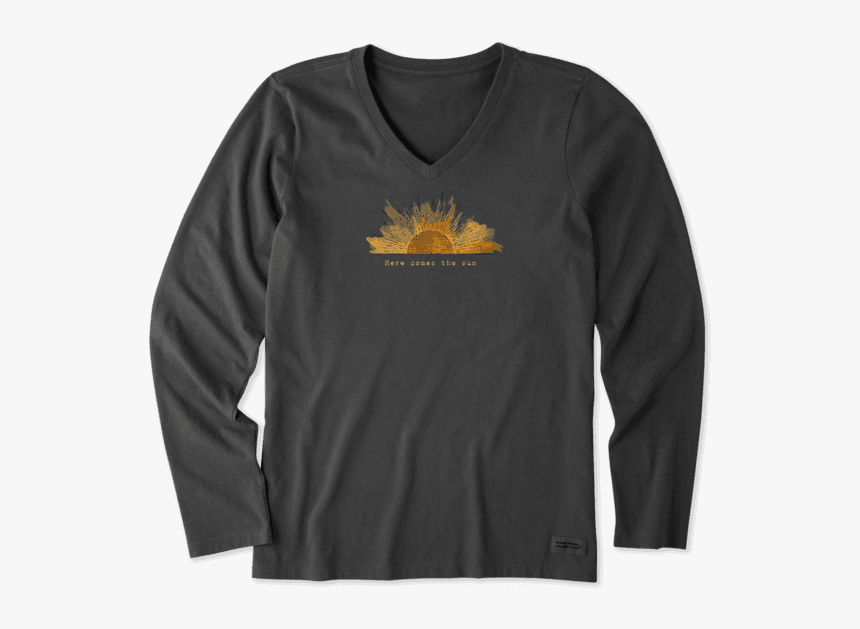 Women"s Here Comes The Sun Engraving Long Sleeve Crusher - Life Is Good, HD Png Download, Free Download