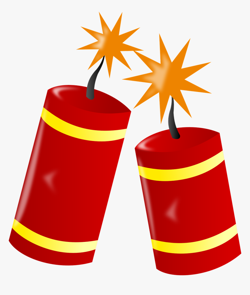 Fire Work, Dynamite, Burn, Red, Spark, New Year, Danger - Clip Art Fire Crackers, HD Png Download, Free Download