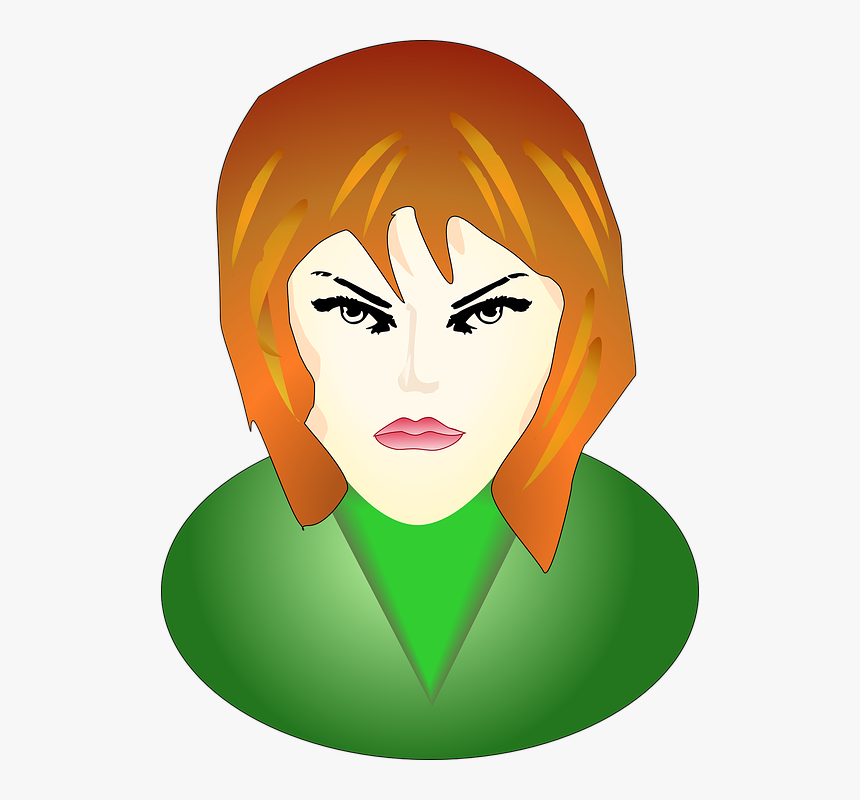 Face Of Angry Woman Vector - Girl Face Vector Clipart, HD Png Download, Free Download