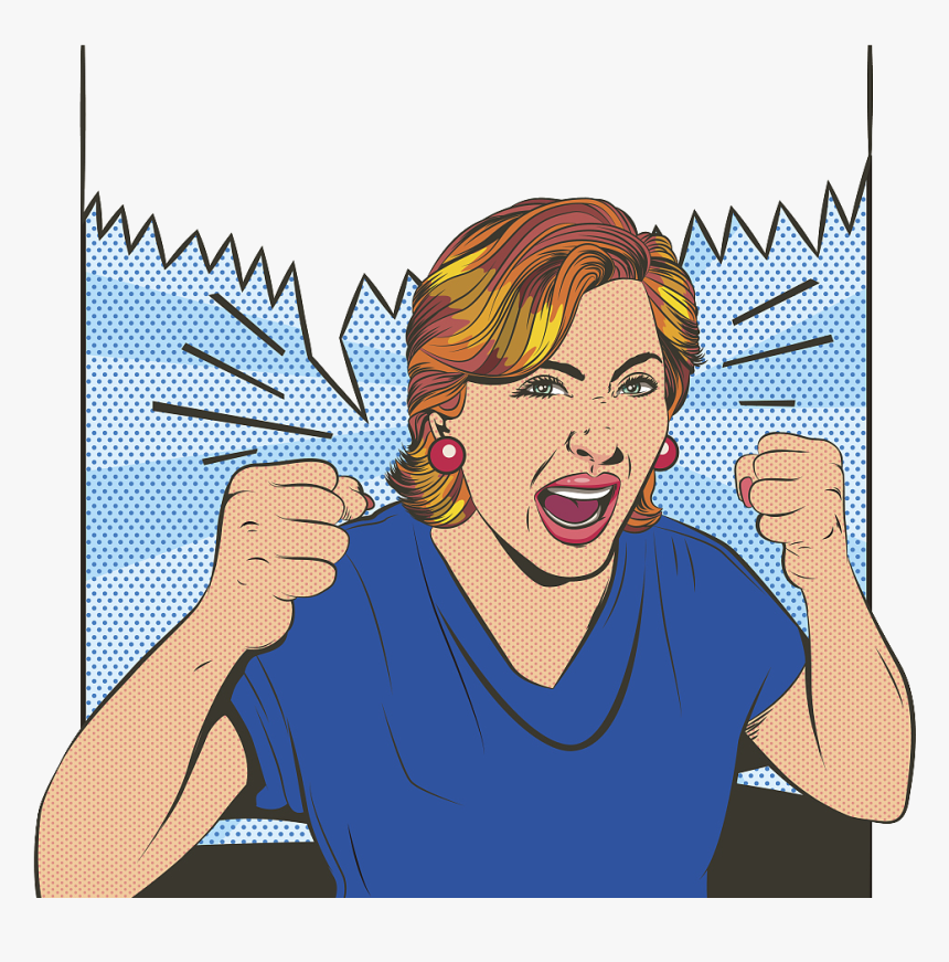 Mad Clipart Angry Lady - Illustration, HD Png Download, Free Download