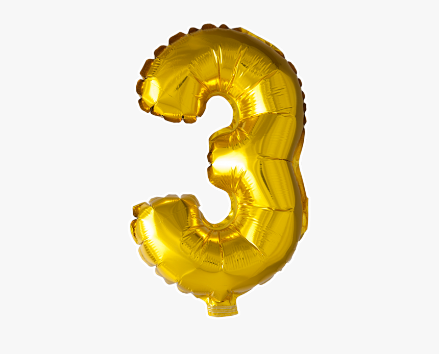 3 , 40" - Gold 3 Balloon Png, Transparent Png, Free Download