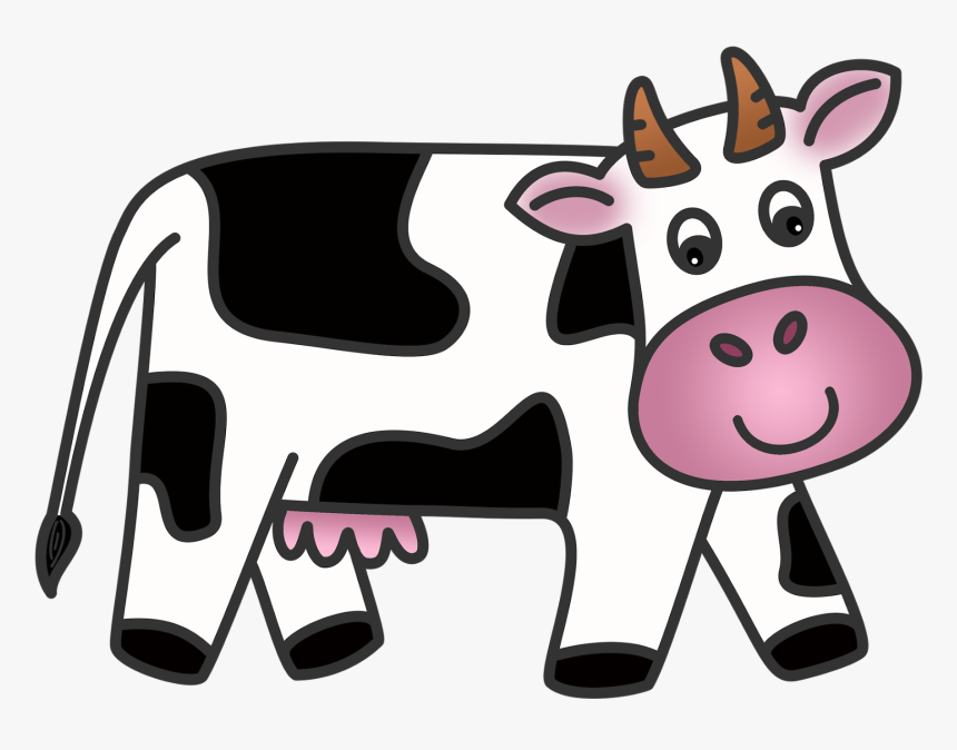 Cow Clipart - Cartoon Cow Clipart Black And White, HD Png Download, Free Download