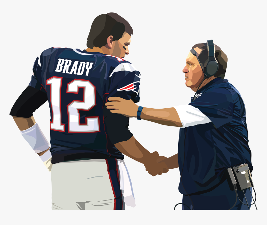 Illustration Of Nfl Player Tom Brady With His Coach - Tom Brady Bill Belichick Book, HD Png Download, Free Download