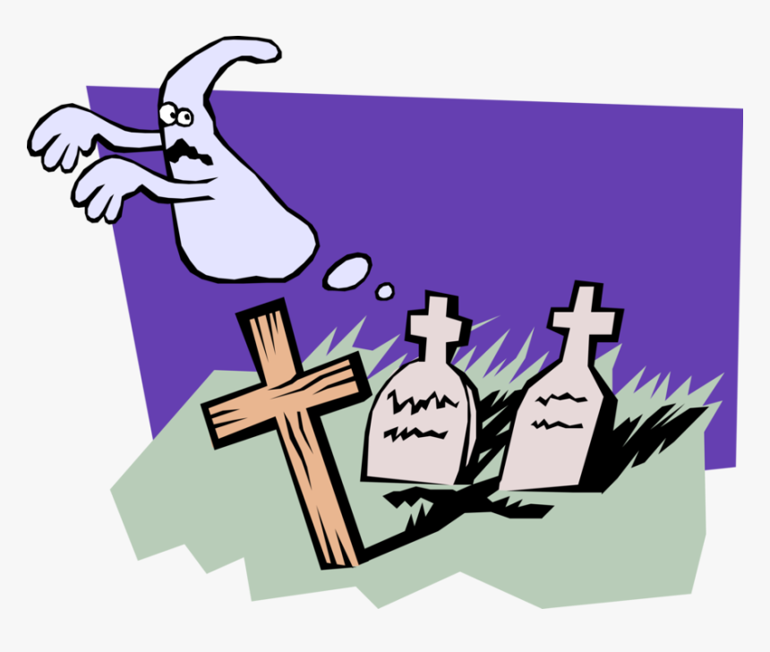 Vector Illustration Of Graveyard With Cross And Tombstones - Let The Past Dead Bury Its Dead, HD Png Download, Free Download