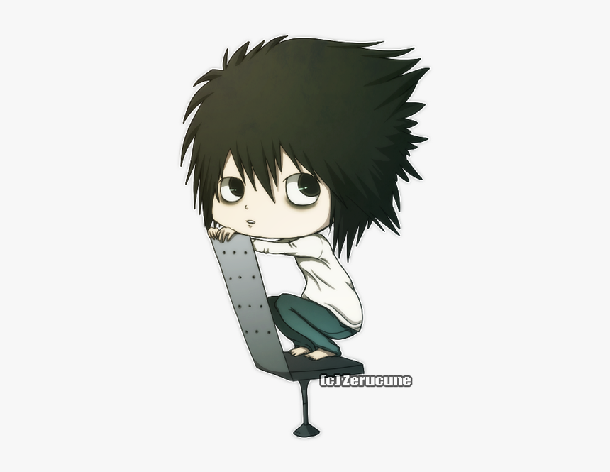 Chibi Lawliet By Zerucune - Cartoon, HD Png Download, Free Download