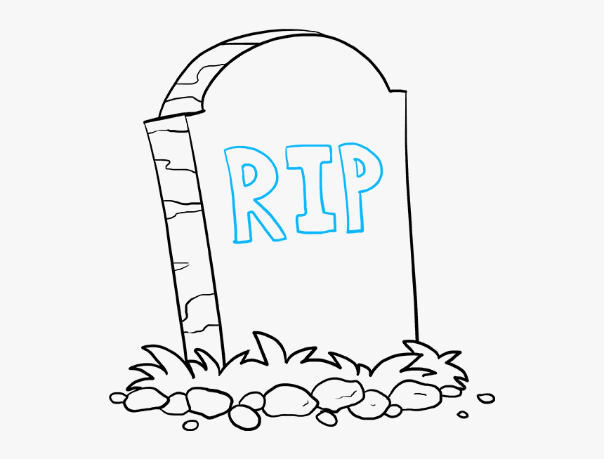 How To Draw A Tombstone - Draw A Grave Easy, HD Png Download, Free Download