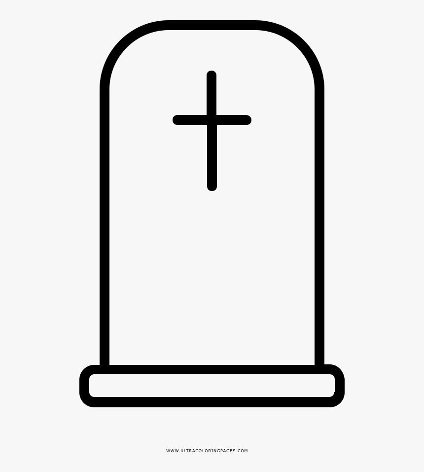 Tombstone Coloring Page Ultra Coloring Pages Gravestones - Cross, HD Png Download, Free Download