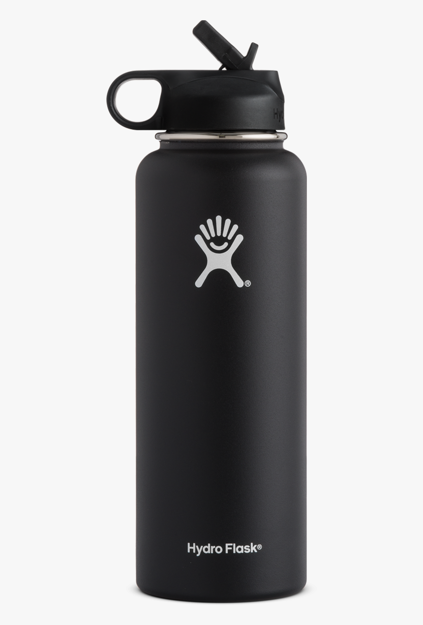 Black Hydro Flask With Straw, HD Png Download, Free Download