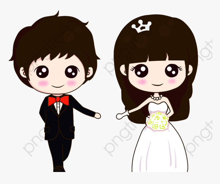 Transparent Cartoon Girl Png - Wedding Couple Cartoon Vector, Png Download, Free Download