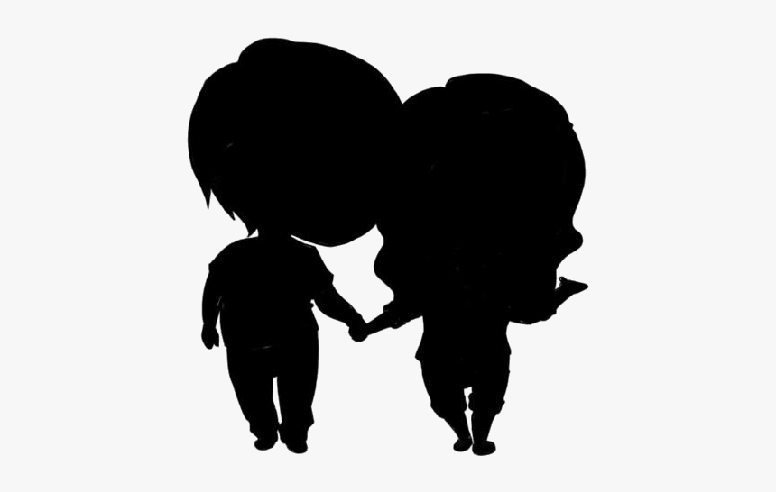 Transparent Cute Chibi Couple Art Silhouette Png - Silhouette, Png Download, Free Download