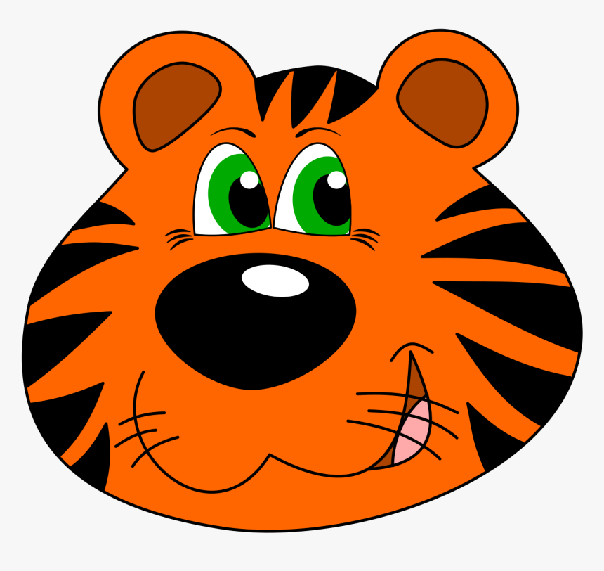 Pinart Stock Illustration Face - Cartoon Tiger Face Clipart, HD Png Download, Free Download