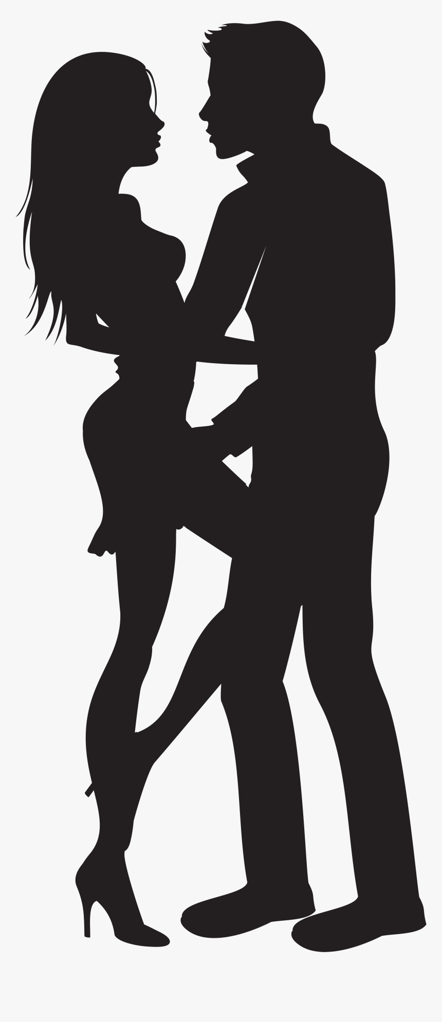 Couple Clip Art - Sexy Couple Silhouette Png, Transparent Png, Free Download
