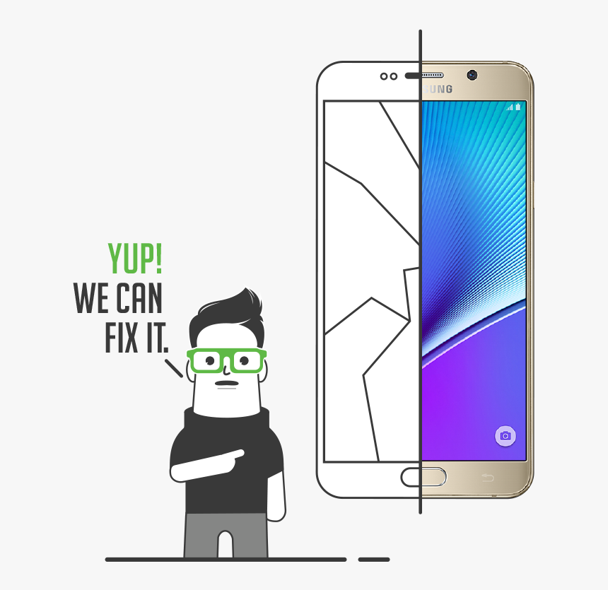 Cartoon Iphone Repair - Yup We Can Fix, HD Png Download, Free Download