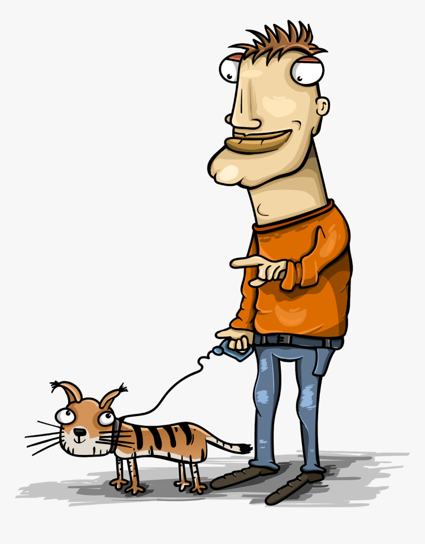 Cartoon, Funny, Cat, Dude, Tiger - Dude, HD Png Download, Free Download