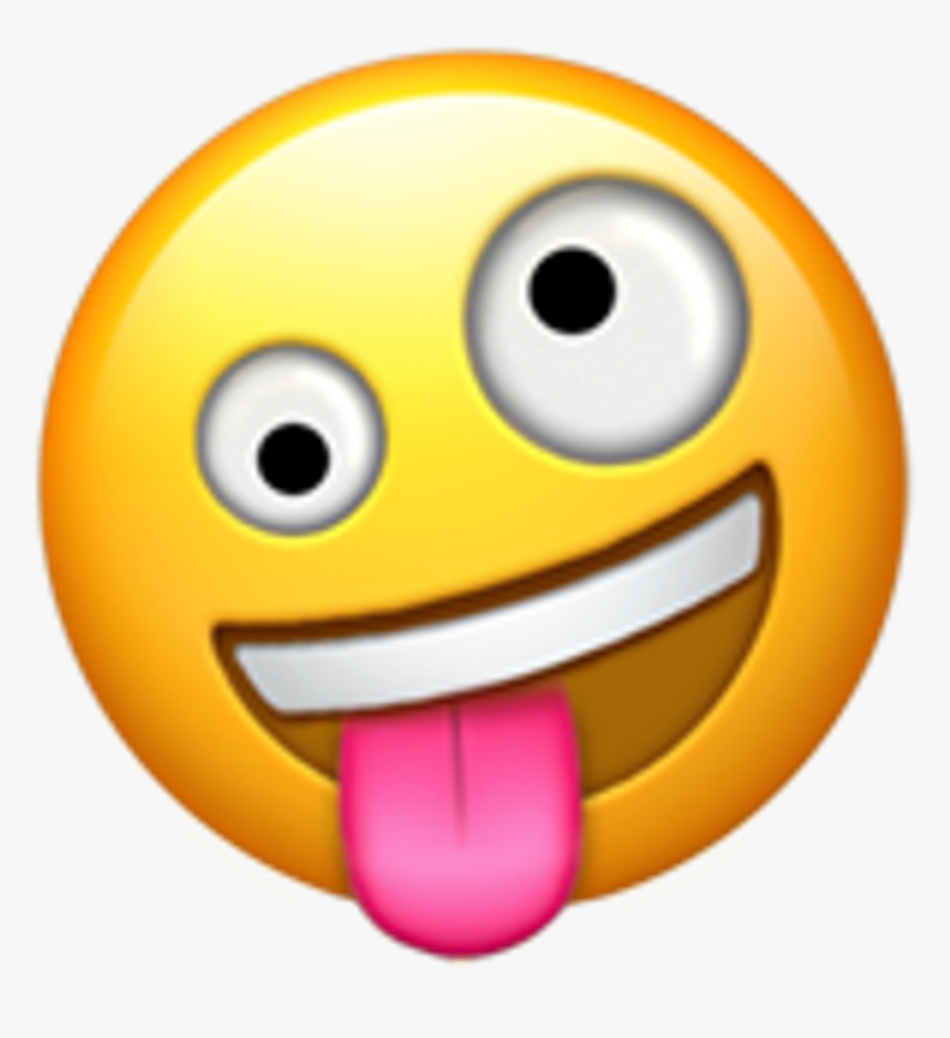 Shhh Clipart Smiley - Crazy Face Emoji Png, Transparent Png, Free Download
