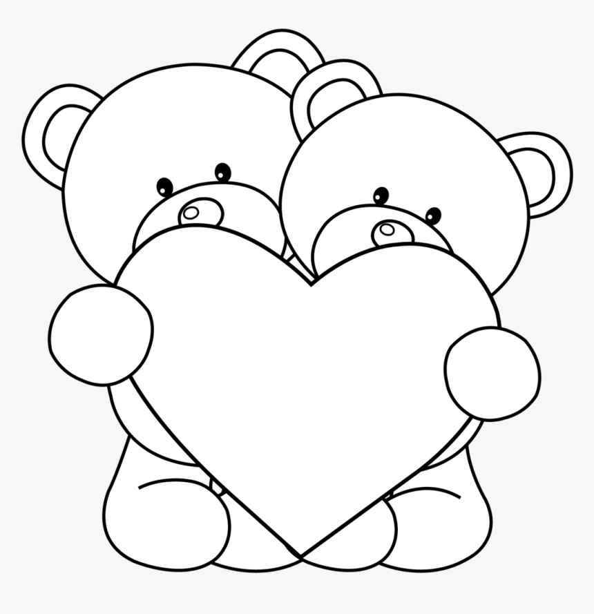 Beary Cute Couple Cookie Cutter - Line Art, HD Png Download, Free Download